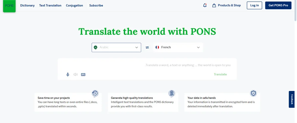 موقع pons online dictionary