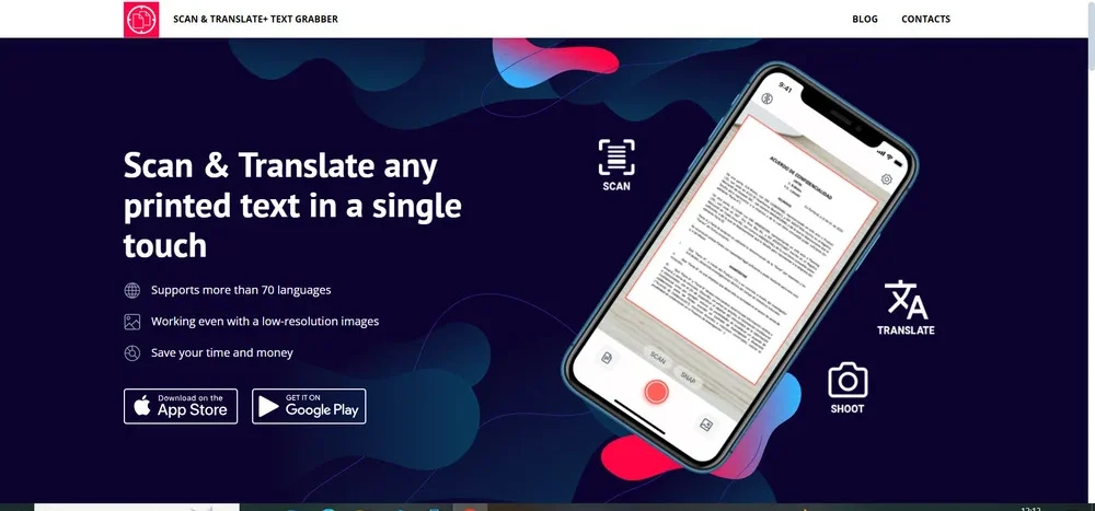 تطبيق  Scan & Translate 