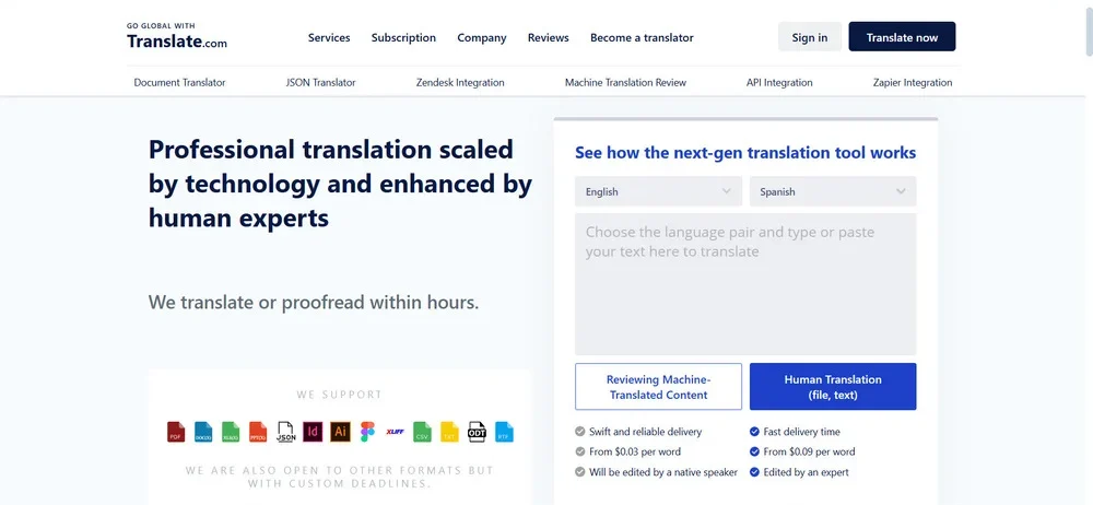 تطبيق translate.com