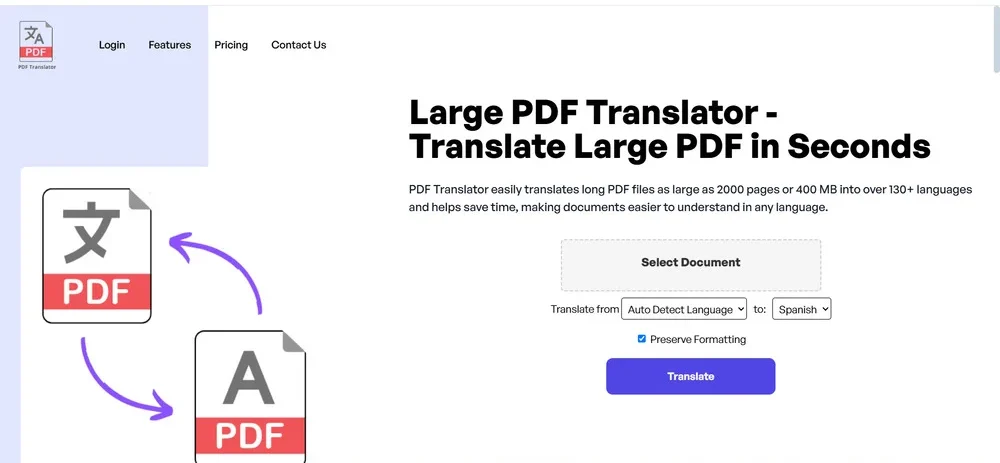 موقع PdfTranslator